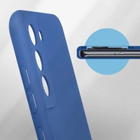 Husa protectie Vafy pentru Samsung S21 FE Liquid Silicone Albastru Inchis