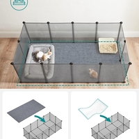 SONGMICS Tarc pentru animale de companie, din plastic, DIY, configurabil, 143x73x46cm, gri