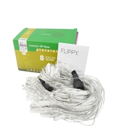 Sectiune Instalatie de Craciun Vafy, Tip Plasa, 160 LED-uri, 2 m x 2 m, 8 jocuri de lumini, Interconectabila, Fir transparent, Alb cald