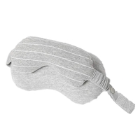 Masca de dormit, Flippy, 2 in 1, cu Tetiera, din Particule de Spuma si Bumbac, Gri Deschis