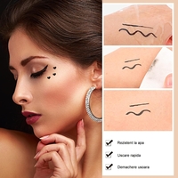 Tus Lichid pentru Ochi, Flippy, 2 Capete, Eyeliner si Stampila Inima, Pentru Ochi si Corp, 50 g, Rezistent la Apa, 12.7 x 3 cm, Negru