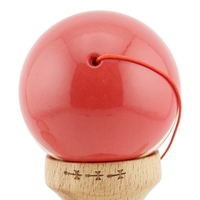 Kendama X Rainbow Originala, Profesionala, Flippy, Big Cups V2, Super Sticky cu Cupe Mari, Rulment Metalic, din lemn 18 cm, Ata 55 cm, Rosu/Maro