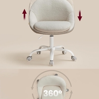 SONGMICS Scaun de birou ergonomic, inaltime reglabila, 60x60x(80-90) cm, bej