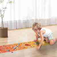 Joc Interactiv, Flippy, Covor de Basket 90 x 20 cm, 1-4 Jucatori, +5 Ani, 6 Mingi Incluse, Maro