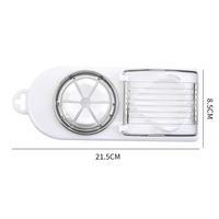 Feliator multifunctional Flippy pentru oua, mozzarela, fructe, 2 forme de feliere, agatatoare, 20 cm, Alb