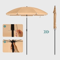 SONGMICS Umbrela terasa gradina sau plaja, cu inclinare, husa, diametru 160cm, taupe