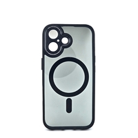 Husa de Protectie Compatibil cu iPhone 16 Plus, Vafy, Incarcare Wireless, Tehnologie Magsafe, Carcasa din TPU/ PC, Protectie Camera, Antisoc, Antizgariere, Negru - Transparent