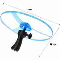 Jucarie Disc Zburator, Distractiv pentru Copii, Flippy, Aruncator Manual din Plastic, cu Lumini, Albastru
