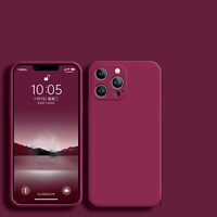 Husa pentru Apple iPhone 14 Pro Max Vafy, Liquid Silicone, cu Microfibra pe interior, Protectie Antisoc, Wine red, Claret