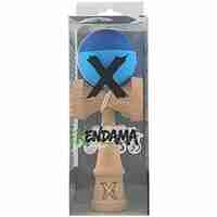 Kendama X Originala, Profesionala, Flippy, din Lemn, Rubber Grip, 18 cm, Albastru/Bleu