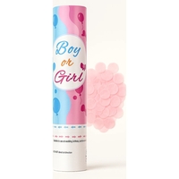 Tun Confetti, Flippy, Model Gender Reveal, Boy or Girl, 40 cm, Ambalaj din Carton, Eliberare prin Rasucire, Roz