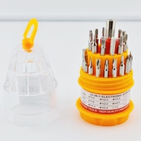 Set de Surubelnite 31-in-1 cu Clichet, Vafy, Set de Uz Casnic pentru Repararea Electronicelor Mici, Maner durabil Izolat Magnetic, 10 x 5 x 5 cm, Galben