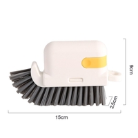 Perie Multifunctionala 3 in 1 de Curatare, Flippy, pentru Bucatarie, Vesela, Geamuri, Cap Detasabil, 9x15x2.5 cm, Galben