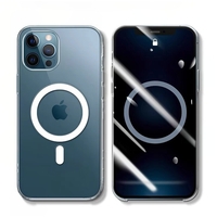 Husa protectie Vafy pentru iPhone 13 Mag Safe, 2 in 1 incarcare si magnet, Silicone, Transparenta
