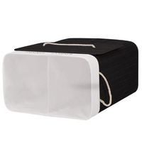 Cos de rufe cu capac si 2 compartimente, sac textil detasabil, 100 litri, 52x33x63 cm, negru