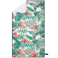 Prosop de plaja cu uscare de rapida, husa de transport, 90x180cm, model floral