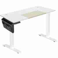 SONGMICS Birou cu reglaj electric pe inaltime, memorie cu 4 inaltimi, 60x140x(72-120)cm, alb