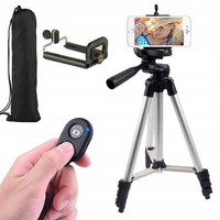 Set stativ foto trepied universal din aluminiu cu telecomanda bluetooth, 34–103 cm