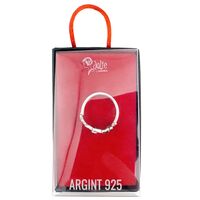 Inel pentru Dama Argint 925, Jolie, Model Trifoi cu Email Negru, 4.9 g, Marimea 58, Argintiu/Negru