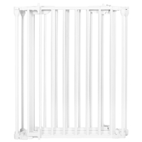 Bariera de protectie pentru copii, 318x75 cm, alba – 5 panouri, poarta cu blocare, montaj pe perete