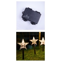 Set 5 Lampi LED cu baterii, de exterior Model Stea, pentru gradina, Vafy, 35.5 cm, Alb Cald