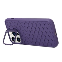 Husa de Protectie TPU, Vafy, pentru Apple iPhone 14 Pro, 3D Cube, cu Inel, Protectie Camera, Antisoc, Antizgariere, Antialunecare, Acoperire Completa, Mov