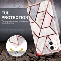 Husa protectie pentru Huawei P Smart 2020 Soft IMD TPU Marble Geometric Alb