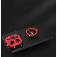 Husa de protectie Eagle eye pentru Apple iPhone 14 Pro, Rezistenta la socuri, Protectie camera, Cu inel de prindere magnetic rosu, Vafy, Negru