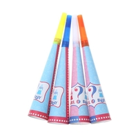 Set 6 Suflatori Gender Reveal, Vafy, Girl or Boy, din Carton, 20 x 5 cm, Roz/Albastru