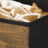 SONGMICS Set 6 cutii de depozitare, pliabile cu maner, material textil si oxford, 30x30x30 cm, maro rustic