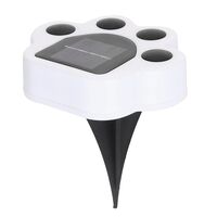Set 4 Lampi Solare Led pentru Gradina, Flippy, Model Laba de Urs, 14 x 13 x 3 cm, Buton On-Off, Alb cald, Negru/Alb