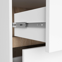 Etajera de baie suspendata, cu 2 sertare, PAL 16 mm, 90x46x60 cm, alb si stejar sonoma
