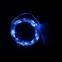 Instalatie Craciun, 5 metri, 50 LED-uri, Albastru, cu baterii, fir cupru, liniar, interior/exterior, Vafy