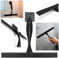 Racleta pentru baie din inox cu suport adeziv, lama 25 cm, finisaj mat negru