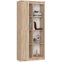 Dulap cu usa si 8 etajere, PAL laminat 16 mm, 80x35x180 cm, stejar sonoma