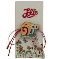 Martisor pentru copii, Jolie, Material Metal, Ambalaj Carton cu Design, Dimensiune Brosa Aproximativ 2x2 cm, Multicolor, Model Melc