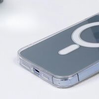 Husa protectie Vafy pentru iPhone 13 Pro Mag Safe, 2 in 1 incarcare si magnet, Silicone, Transparenta