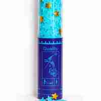 Tun de Confetti, Flippy, 40 cm, Model Stelute din Folie si Hartie, Ambalaj PET, Albastru