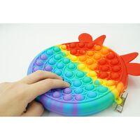Jucarie antistres din silicon, Pop it Now and Flip It, Flippy, Geanta, Model 4, Multicolor