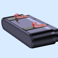 Suport Numar de Telefon pentru Parcare Auto, Flippy, Suport pentru Numarul de telefon, Banda glisanta pentru Ascundere, Banda Adeziva Inclusa, 120 x 48 x 24 mm, Cifre Verzi, Negru Mat