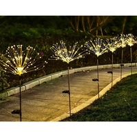 Lampa solara sub forma de artificii, 120 LED-uri, alb cald, Vafy