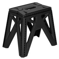Scaun inaltator multifunctional tip scara, 150 kg, compact, cu maner, 38x25x34 cm, negru