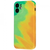 Husa protectie Vafy compatibila cu Apple iPhone 11 Pro Max Tpu Ombre, Verde/Galben/Portocaliu