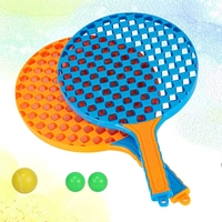 Set Badminton pentru Copii, Flippy, 2 Palete, 3 Mingi, Pentru Joaca si Antrenament, Albastru Portocaliu