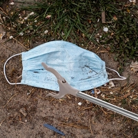 Cleste pentru Colectarea Deseurilor, Vafy, din Metal si Plastic, 96.5 cm, Fara Maini Murdare, Gri
