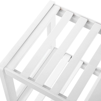 Raft de depozitare din bambus, cu 2 niveluri, 26x70x33cm, alb