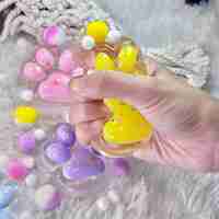 Jucarie Antistres Squishy, Flippy, cu Revenire Lenta, Labuta de Pisica Pufoasa, 7.5 cm, Ambalaj Transparent, Model 27055, Multicolor