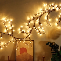 Instalatie Craciun tip Creanga Vafy, 144 LED-uri, Conectare USB, 8 Jocuri de Lumini, Telecomanda, 2.5 m, Prelungitor 2 m, 3V, Fir Negru, Alb Cald