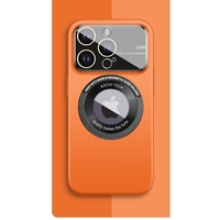 Husa protectie MagSafe Kathy Tech, Vafy, pentru Apple iPhone 12 Pro Max, Dublu Cerc, Portocaliu