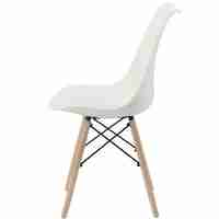 Set 4 scaune de bucatarie, design scandinav modern, sezut cu burete, alb
